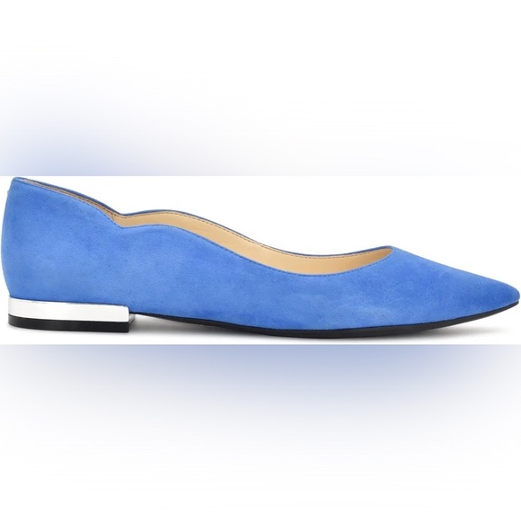 NWOB Nine West Women’s Lovlady Blue Suede Flats in size 10 - Picture 2 of 9